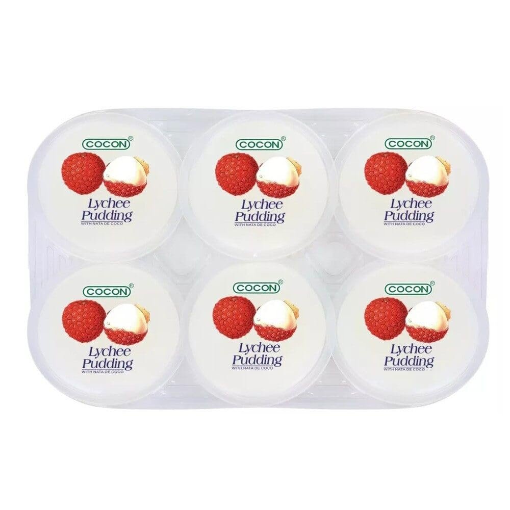 Cocon Jelly Pudding with NATA De Coco Lychee Flavour Sweet Snacks (118g*6pcs)