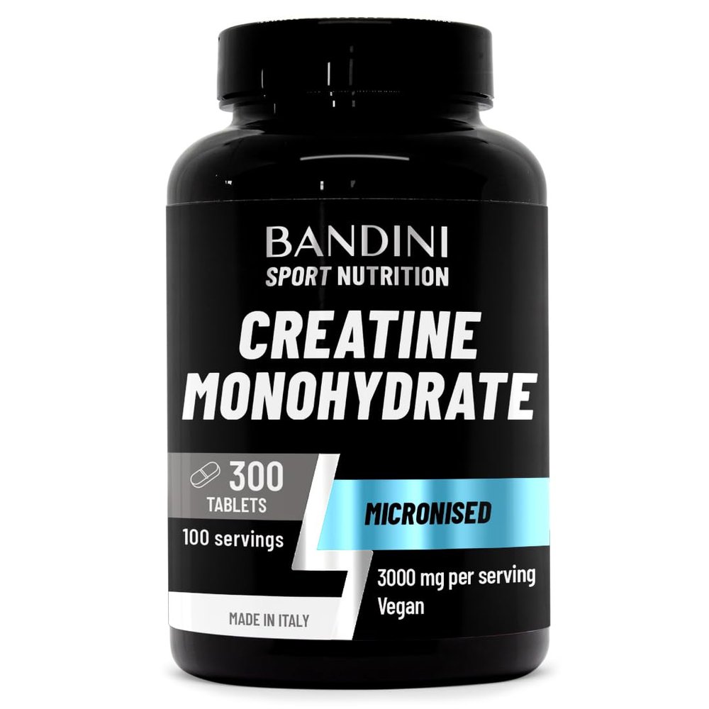 Bandini Creatine Monohydrate 300 Tablets - 3000mg per dose - Supplement for Energy, Training & Gym - Pre Workout for Men & Women - Alternative to Powder - Vegan Micronised Creatin - Keto Unflavoured