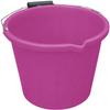 1 x Plastic Buckets Strong Plasterers Builder Buckets Water Tub Cleaning Buckets Cement Mixing Muck Fermentation Brew Buckets Pail Bucket Garden (Pink, 3 Gallon Bucket with Strong Metal Handle, Spout) view 1