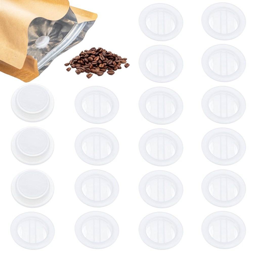 20 PCS CO2 Filter Set - Replacement CO2 Releasing Valves for Coffee Bean Container Degassing Way Breather Valve for Food Bags
