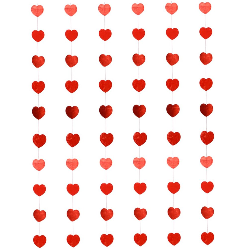 Zerodeko Valentine's Day Decor 6 Pack Heart Paper Garland 2. for Wedding Party Birthday