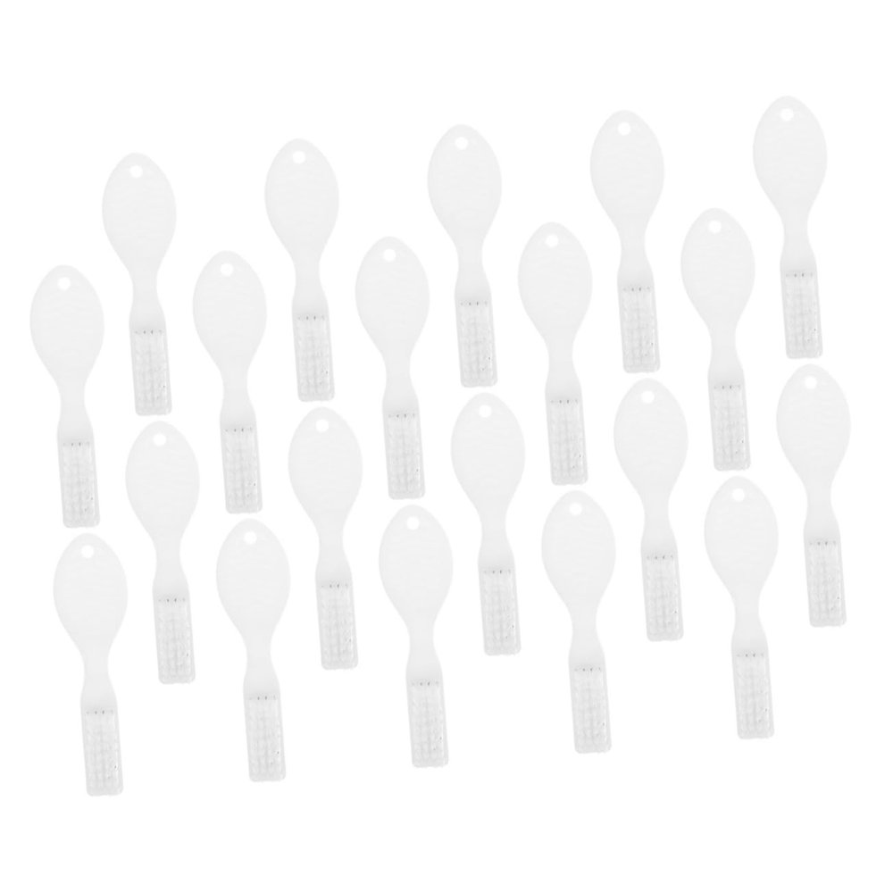 DOITOOL 20pcs Small Soft Bristle Prison Toothbrushes with Spoon Head Short Handle Anti-self- Design for Mental Health and Detention Use