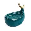 Zerodeko Nordic Ceramic Whale Soap Box Drain Soap Storage No Perforating Dish Holder Small Dish for Bathroom view 1