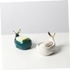 Zerodeko Nordic Ceramic Whale Soap Box Drain Soap Storage No Perforating Dish Holder Small Dish for Bathroom view 4