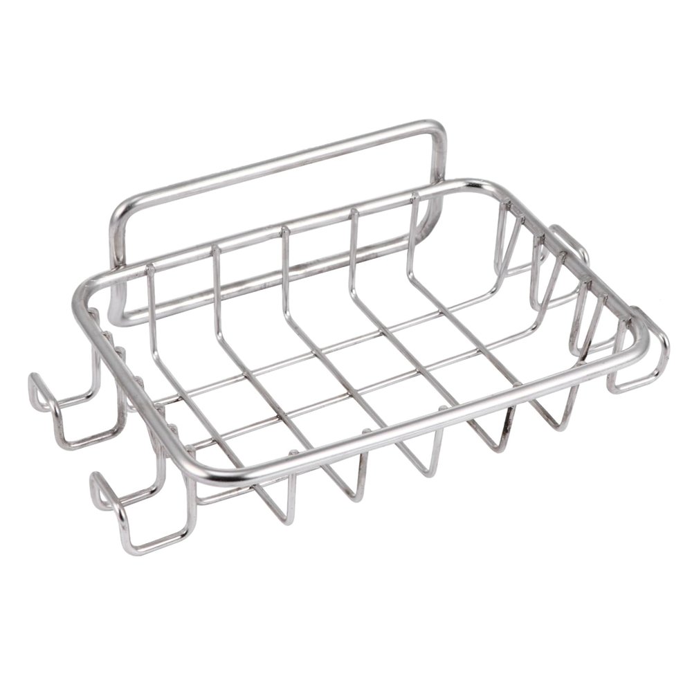 Zerodeko Punch-free Wall Mounted Household Soap Shelf with Stainless Steel Rack and Hook, Adhesive Bathroom Soap Dish Organizer for Shower and Sink Storage