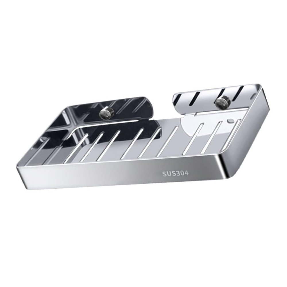 PRETYZOOM Stainless Steel Soap Storage Box Easy Drainage Wall Hanging Soap Holder
