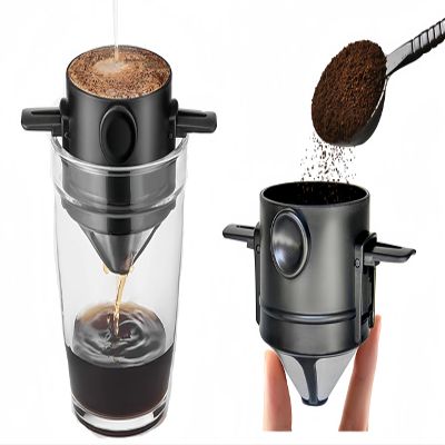 Pour Over Coffee Dripper, Reusable Stainless Steel Pour Over Coffee Filters, Easy to Clean Camping Coffee Filter, Portable Collapsible Coffee Maker, Paperless Travel Coffee Makers