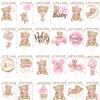 CANDY CHEF We Can Bearly Cupcake Toppers Bear Cupcake Toppers 48Pcs Teddy Bear Baby Shower Cake Toppers Pink Bear Theme Gender Revel Party Decorations for Bear Birthday Party Supplies view 3