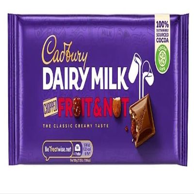3 x Dairy Milk Fruit and Nut Chopped Chocolate Bar 95g Delicious Tasty And Twisty Treat Gift Hamper For Birthday,Christmas