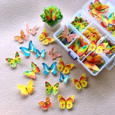 SHANGMAOYO Cupcake Toppers Party Cake Decorations, Flower Cake Decoration Chocolate Mousse Cake Cupcake Toppers Decoration for Birthday Party, Baby Shower, Wedding (buttferfly 360pcs)