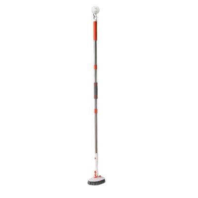 Tile Scrubber, Tile Scrubber Bathroom Shower, Shower Cleaning Brush Tile Scrubber, Tub Floor Scrubber with Telescopic Polee, Stiff Bristle Scrub Brush, Handle Shower Brush for Cleaning Scrubber