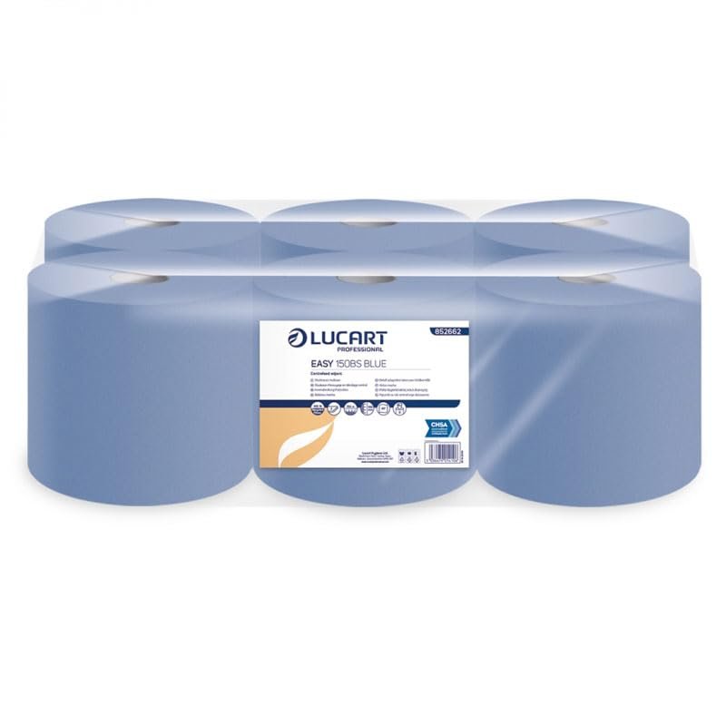 Blue Paper Towel Roll Centrefeed 2-Ply 160mm Height - Pack of 6