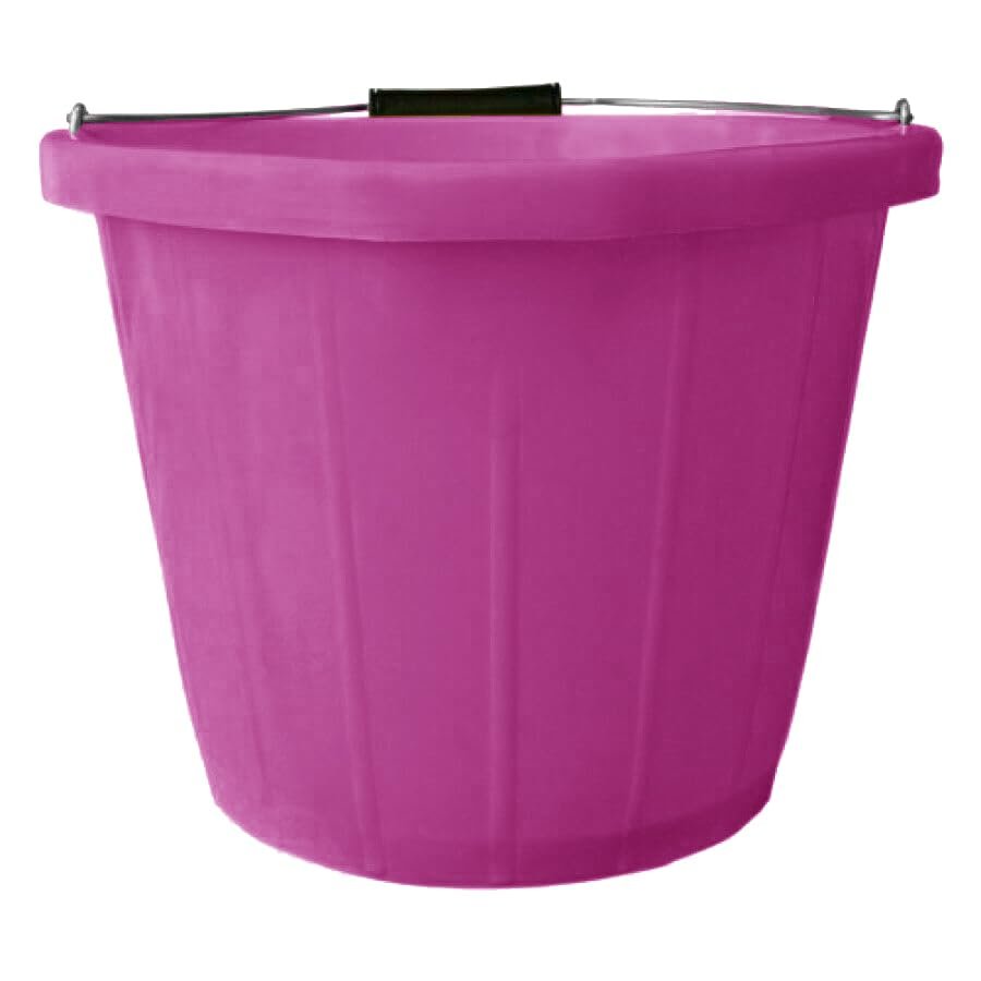 1 x Plastic Buckets Strong Plasterers Builder Buckets Tub Cleaning Buckets Cement Mixing Muck Water Bucket Fermentation Brew Buckets (Pink, 3 Gallon Bucket with Strong Metal Handle, Spout)