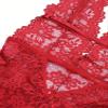allribelly Women's Plus Size Lace Bodysuit Sexy Halter V Neck One-Piece Teddy Lingerie, Burgundy, 3XL view 4
