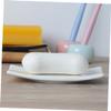 IMIKEYA Ceramic Soap Dish with Drainage White Soap Holder for Bathroom Storage for Home and Shower Non-slip Design view 3
