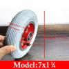 1 Pair 7x1 Electric Wheelchair Wheels Assembly, Pneumatic Rubber Replacement Wheelchair Rear Wheels, Aluminum Alloy Hub with Bearing (Color : Red, Size : 7x1 A) view 4