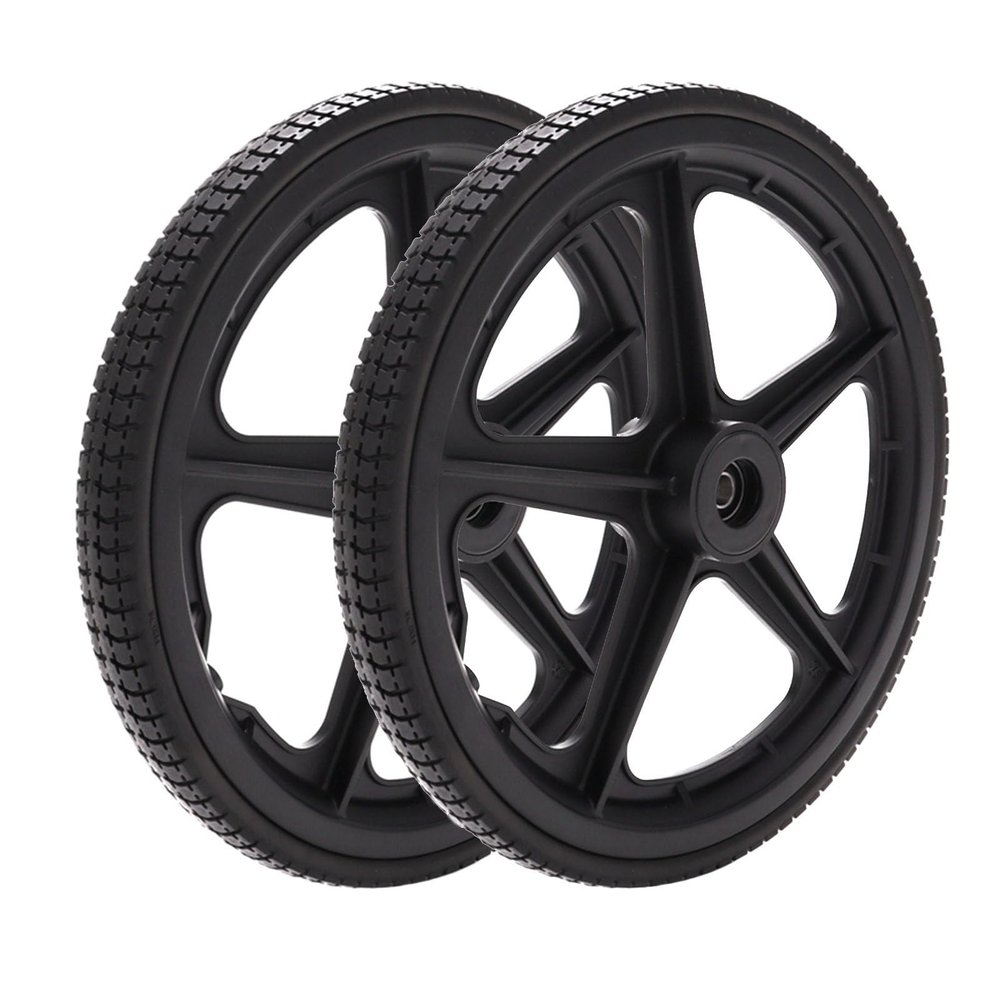 1 Pair 14x1.75 Wheelchair Rear Wheels Assembly for Many Standard Wheelchairs, PU Solid Replacement Wheelchair Wheels with 1/2" (12mm) Bearing