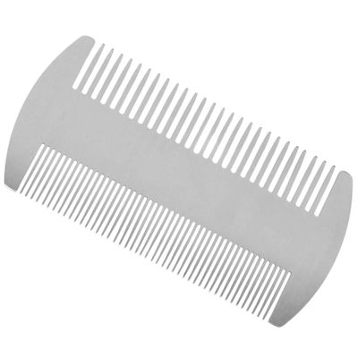 Karriter Dual Action Stainless Steel Credit Card Size Comb Wallet Comb Pocket Comb Anti-Static Hair Comb Beard Mustache Comb For Man