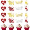 RN Cupcake Toppers, 2024 Nurse Graduation Cake Decorations, Nursing School Survivor, Medical RN Nurse Grad Party Decor Supplies Gold Red 24 Pcs view 1