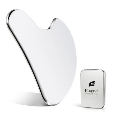 Flagest Stainless Steel Gua Sha Facial Tools - Face Massage Tools - Smooth Durable Metal Guasha Tool for Face Body Reduce Puffiness - Massage Scraper Heart Shape Gift (Silver)