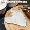 Flagest Stainless Steel Gua Sha Facial Tools - Face Massage Tools - Smooth Durable Metal Guasha Tool for Face Body Reduce Puffiness - Massage Scraper Heart Shape Gift (Silver) view 2