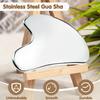 Flagest Stainless Steel Gua Sha Facial Tools - Face Massage Tools - Smooth Durable Metal Guasha Tool for Face Body Reduce Puffiness - Massage Scraper Heart Shape Gift (Silver) view 4