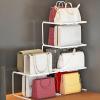 Kitchen Cabinet Organizer, Pantry Shelves Stackable Kitchen Counter Shelf Organizer White Metal Kitchen Storage Shelves for Plates Bowls(L) view 3