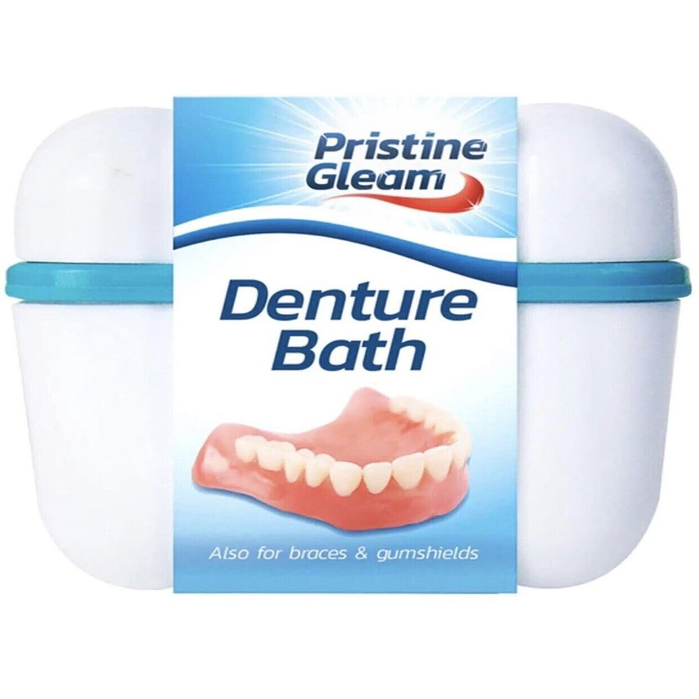 Denture Bath Box, Denture Box for False Teeth Container Full Set | Denture Storage Box, Dentures Box, Denture Cleaning Box, Denture Case, Denture Baths, Retainer Bath, Denture Bath Case