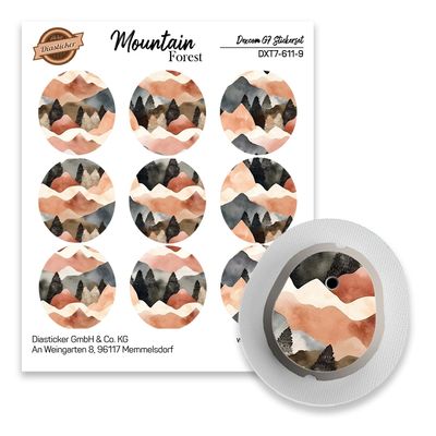Dexcom G7 Sensor Sticker, Set of 9 "Mountain Forest", Stickers for Sensors Diasticker