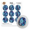 Dexcom G7 Sensor Sticker, Set of 9, Batik Peacock, Stickers for Sensors Diasticker view 1