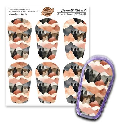 Dexcom G6 Sensor Sticker, Set of 6 "Mountain Forest" Stickers for Sensors Diasticker