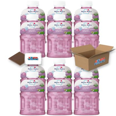 Mogu Mogu Flavored Drinks 12x320ml, COTTON CANDY - Nata De Coco Juice - Refreshing Taste - Fun Drinking During Hot Summers Or Take Them On Trips & Picnics Boxed Treatz