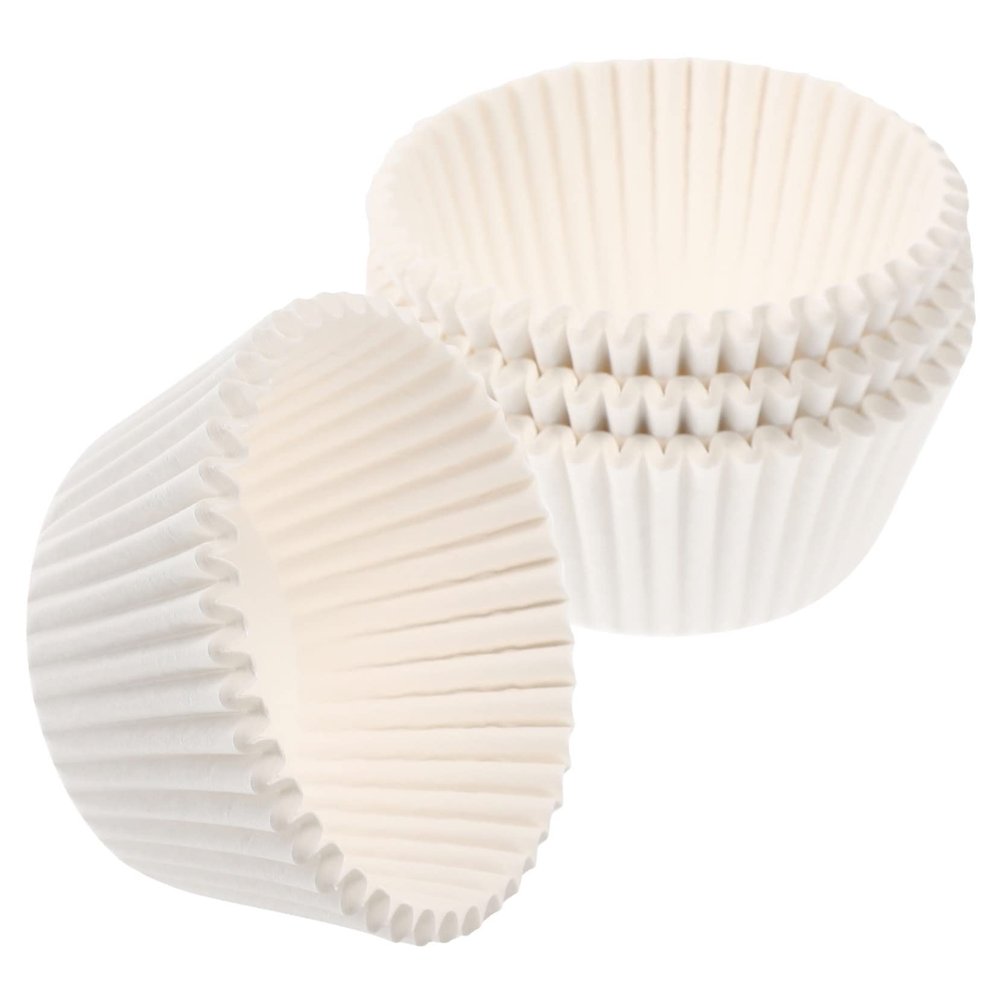 Zerodeko 100pcs Pure White Paper Cupcake Liners Greaseproof Baking Cupcake Holders Large Cake Baking Liners for Muffins and Desserts Party Use