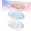 Zerodeko 3pcs Hollow Silicone Soap Case Soap Dishes for Bathroom Drainer Holder view 4