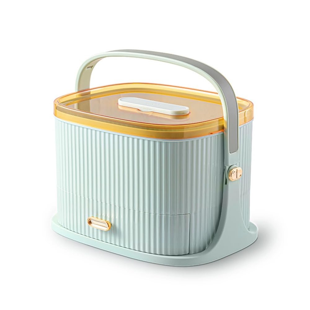 Xptieeck Portable Kit Container Medicine Box Mask Storage Family Home Emergency Bag Pill Kits,Green Yellow