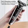 Electric Razor for Men Shaver Rechargeable 100% Waterproof Rotary for Shaving with Nose Trimmer Sideburns Trimmer Face Cleaning Brush view 4