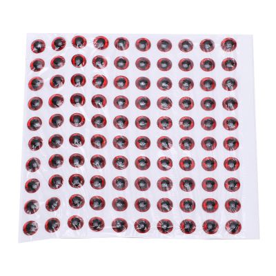 HERCHR Fishing Bait Eyes, 100Pcs 5mm 3D Fisheye Sticker Round Soft DIY Lightweight Delicate Fishing Lure Eyes DIY Making Fishing Bait for Outdoors Fishing(red)