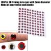 HERCHR Fishing Bait Eyes, 100Pcs 5mm 3D Fisheye Sticker Round Soft DIY Lightweight Delicate Fishing Lure Eyes DIY Making Fishing Bait for Outdoors Fishing(red) view 2