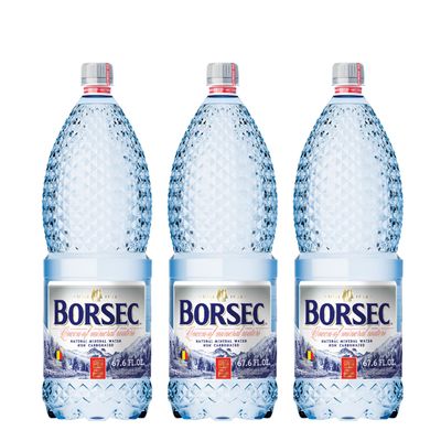 Borsec Natural Mineral Water 2L | Still Mountain Water Bottle | Romanian Apa Minerala Naturala Plata (3 Pack)