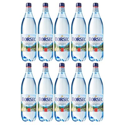 Borsec Sparkling Water 1.5l | Carbonated Water | Romanian Water Romanesc (10 Pack, Sparkling water)