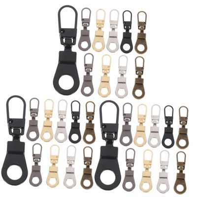 NUOBESTY 30pcs Detachable Zipper Slider Replacement Pulls for Luggage Handbags Purses Jacket Clothing Zipper Repair Fix