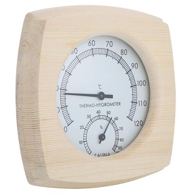 Ghzste Wood ThermoHygrometer Thermometer Hygrometer for Bathroom Sauna Room Accessory