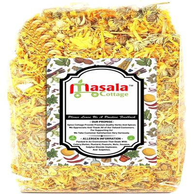 Calendula Petals | Dried Marigold Petals Loose Premium Quality by Masala Cottage 25g-1900g (25, Grams)