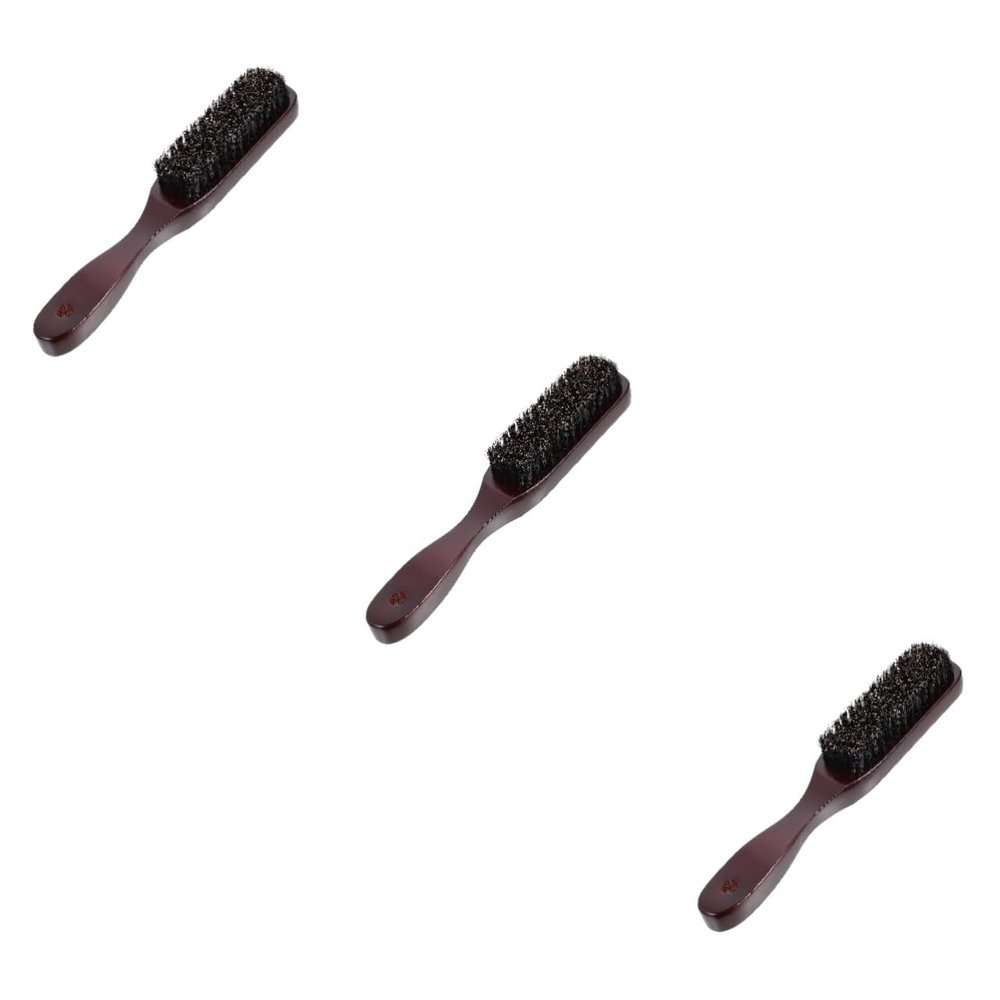 Angoily 3pcs Wooden Beard Brush Mustache Brush for Men Beard Care Bristles for Daily Grooming