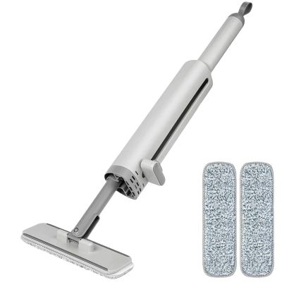 Zankie Portable -Squeeze Mop- Rotatable -squeeze Mop With Crevice Brush And 2 Reusable Microfiber Pads, Hand Flat Squeeze Mop For Bathroom Kitchens Desktop