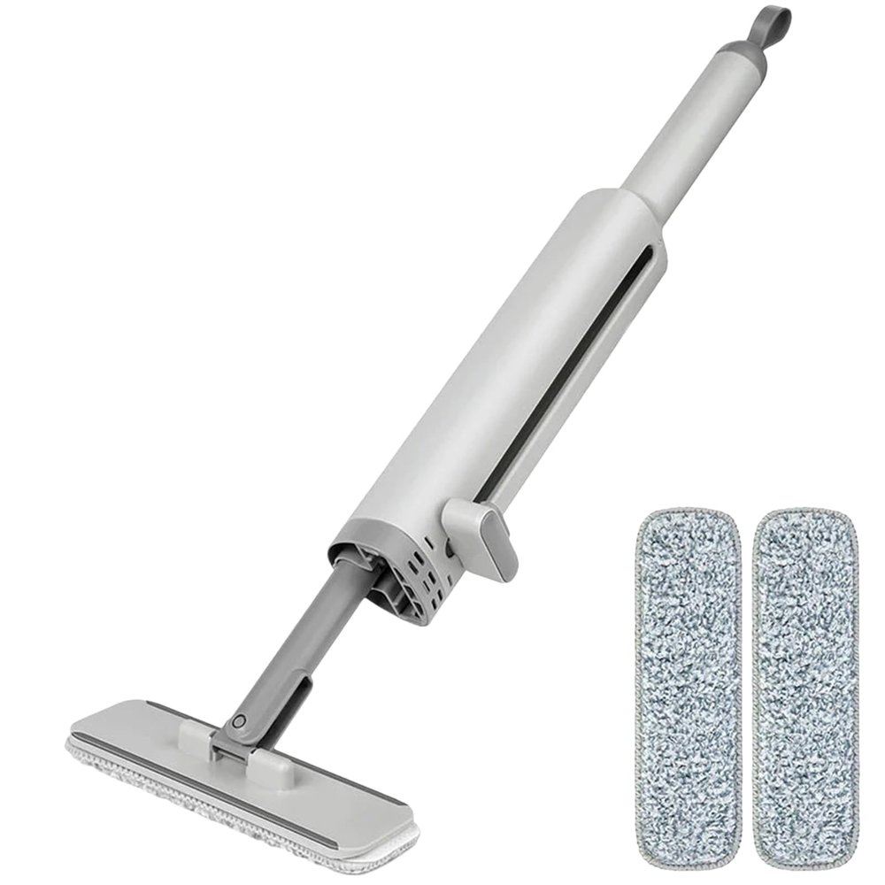 Zankie Portable -Squeeze Mop- Rotatable -squeeze Mop With Crevice Brush And 2 Reusable Microfiber Pads, Hand Flat Squeeze Mop For Bathroom Kitchens Desktop
