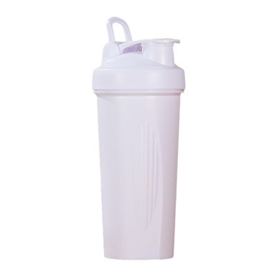 lopituwe Stylish Shaker Bottle with Shaker Balls for Fitness Enthusiasts Portable Sports Fitness Protein Powder Water Cup PP, Full White