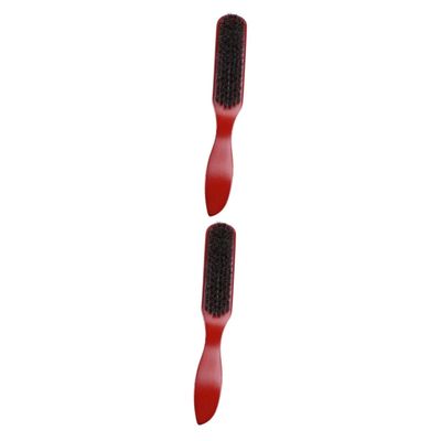 Angoily 2pcs Solid Wood Beard Brush Styling Brush Pig Bristles for Men Personal Care Supply for Beard Grooming