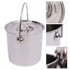 Stainless Steel Bucket 6L/12L/20L Barrel Bucket Food Water storage with Lid and Handle,Bucket Kitchen Feeding Bucket Milk Bucket Ice Bucket Champagne Cooler Bucket (20 Liter) view 2