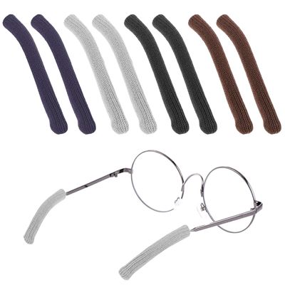 8 Pcs Eyeglass Ear Cushions, Soft Knitted Glasses Ear Cushions Anti Slip Glasses Arm Covers Cotton Eyeglass Temple Tips Behind The Ear Glasses Arm Sleeve for Glasses Sunglasses (4 Colors)